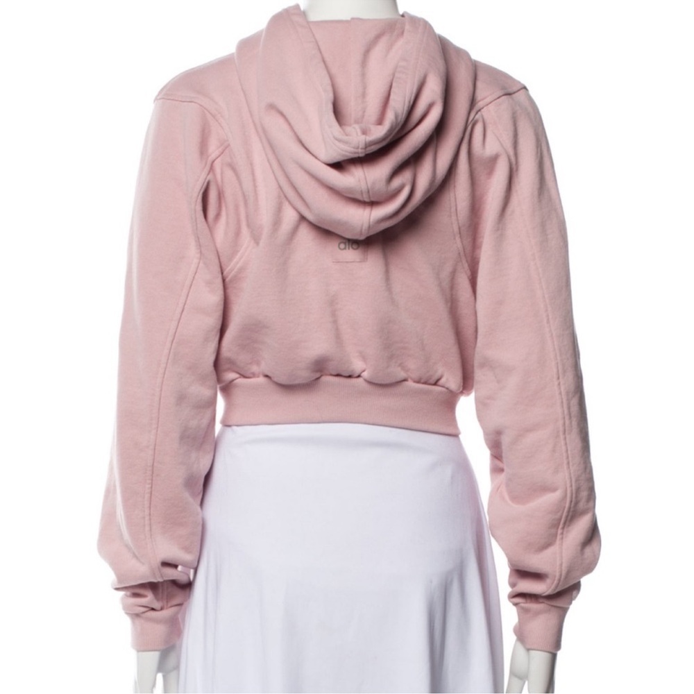 ALO Yoga Light Pink Cropped Hoodie